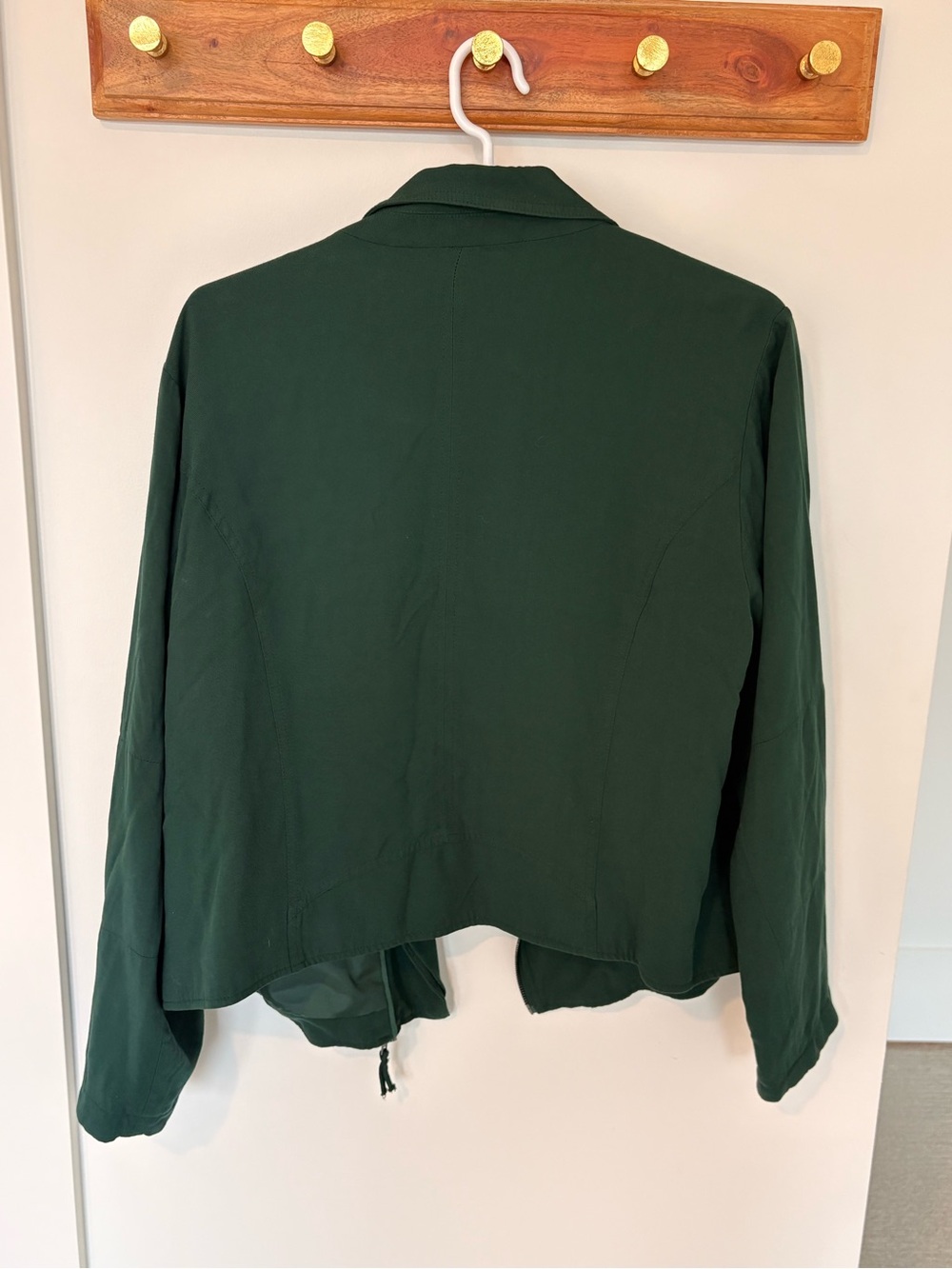 Joe Fresh Women’s 1X Dark Green Moto Jacket Asymmetrical Zip Utility 1X - Picture 4 of 5